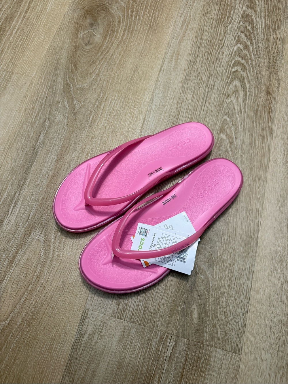 NWT Crocs Miami Round Jelly Flip Pink Lemonade Jelly Women's Size 10